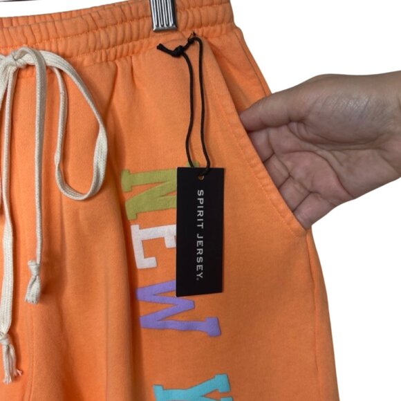 SPIRIT JERSEY | NWT Orange Unisex Shorts New York Pastel | Size XS - Picture 4 of 9